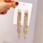 Cercei pentru dama moderni EARR18BB Aurii Set de 1 pereche cu strasuri si perla